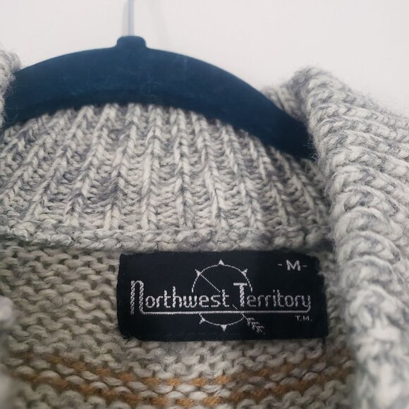 Vintage 90s Northwest Territory Mens Striped Knit Sweater Size M Preppy Nautical - Picture 5 of 7